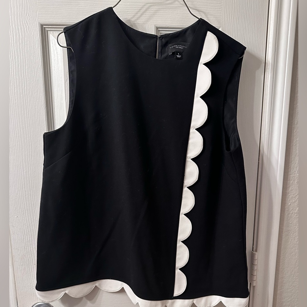 Victoria Beckham for Target Black and White Scallop Blouse